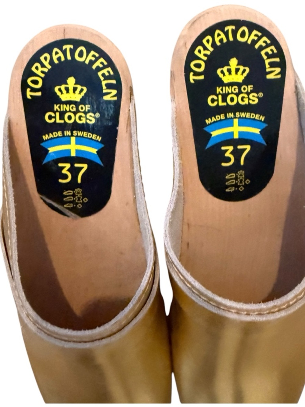Torpatoffeln Swedish Gold Metallic Leather Slip-On Clogs. EU 37. - Picture 10 of 11